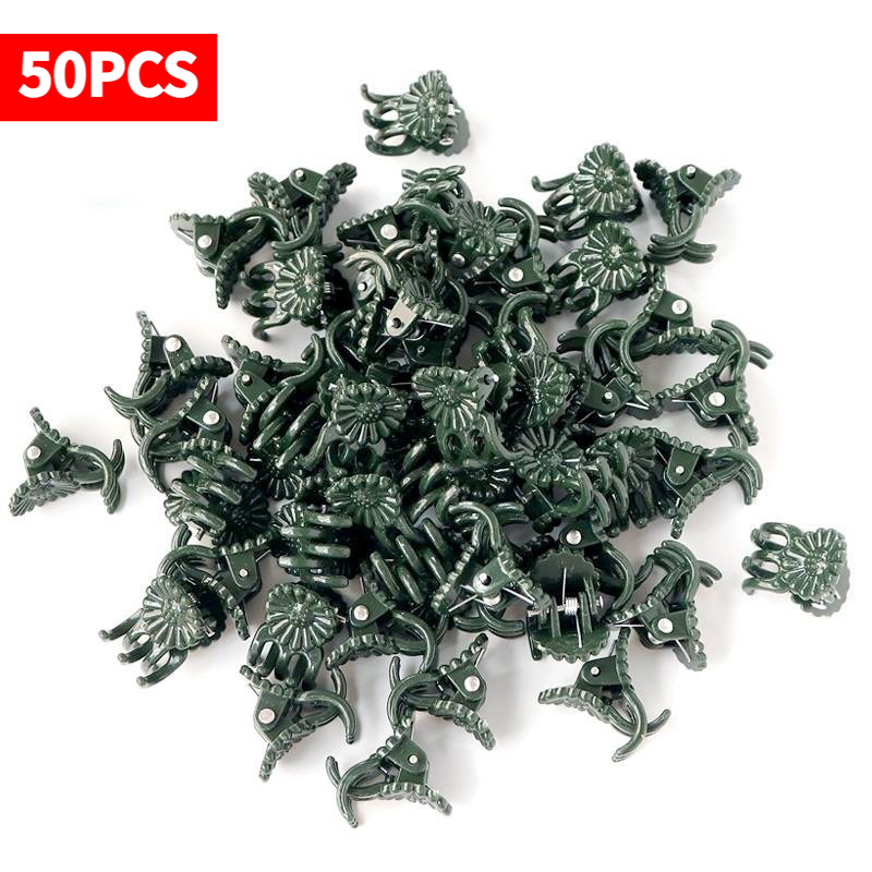 Gardening Tools For Vines - 50PCS 5-Claw Dark Green Plant Clips