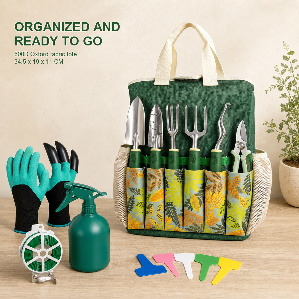 16 Piece Garden Tool Set Alumi - огляд і ціна Gardening Tools Labeled