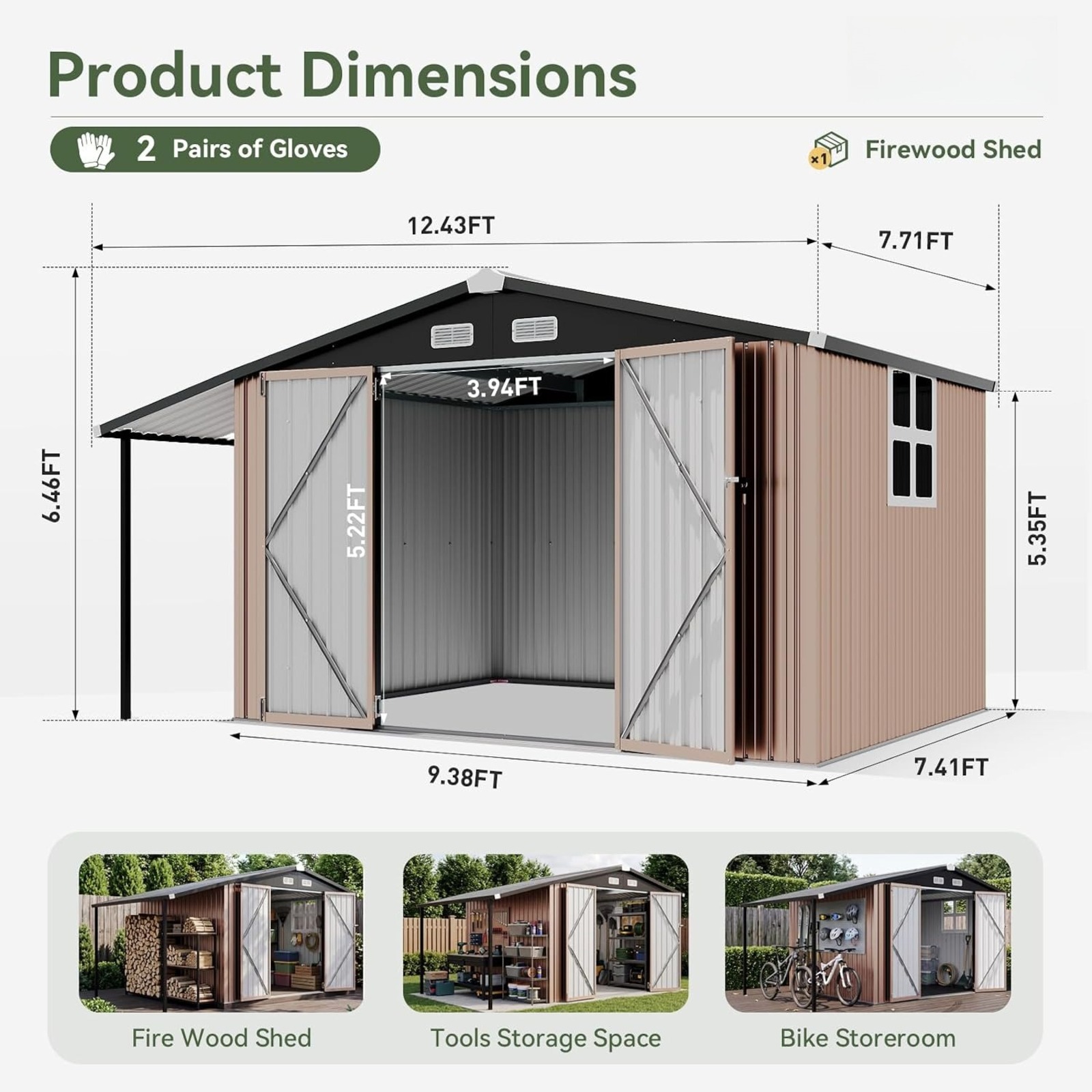 Outdoor Storage Shed Lean to S - огляд і ціна Gardening Tools Organiser