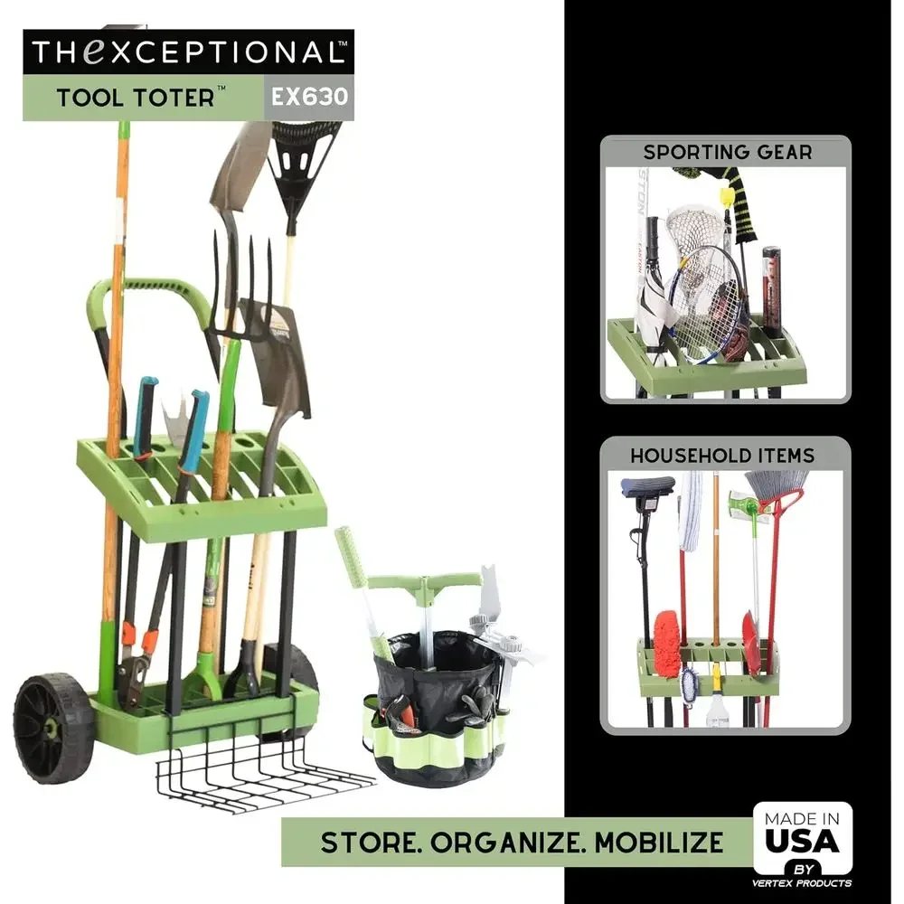 Garden Tool Cart with Tote, Wh - огляд і ціна Gardening Tools Made In Usa